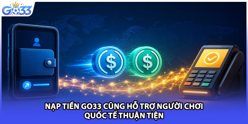 Nạp tiền GO33 cũng hỗ trợ người chơi quốc tế thuận tiện